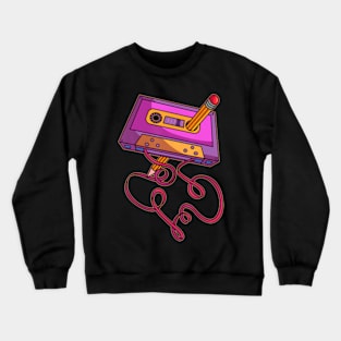 80s Cassette Tape Pencil 1980s Retro Vintage Throwback Music Short Sleeve Crewneck Sweatshirt